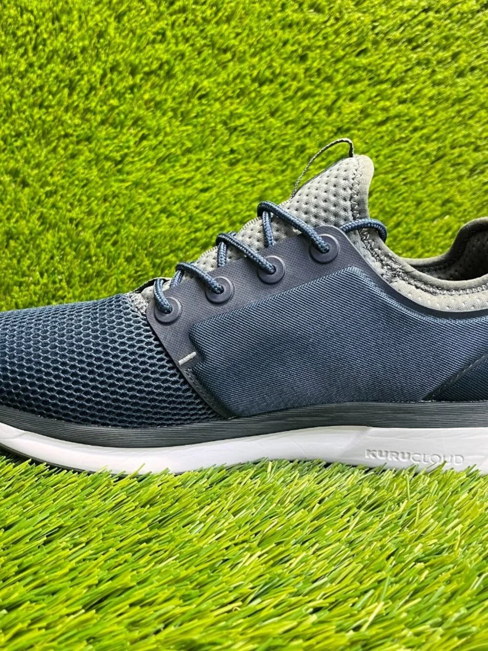 Kuru Atom Mens‎ Size 9 Blue Gray White Athletic Running Walking Shoes Sneakers